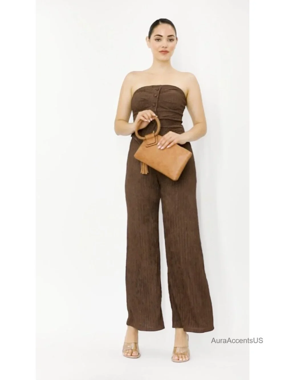Womens Vegan Leather Clutch Wristlet Evening Bag with Hand Strap
